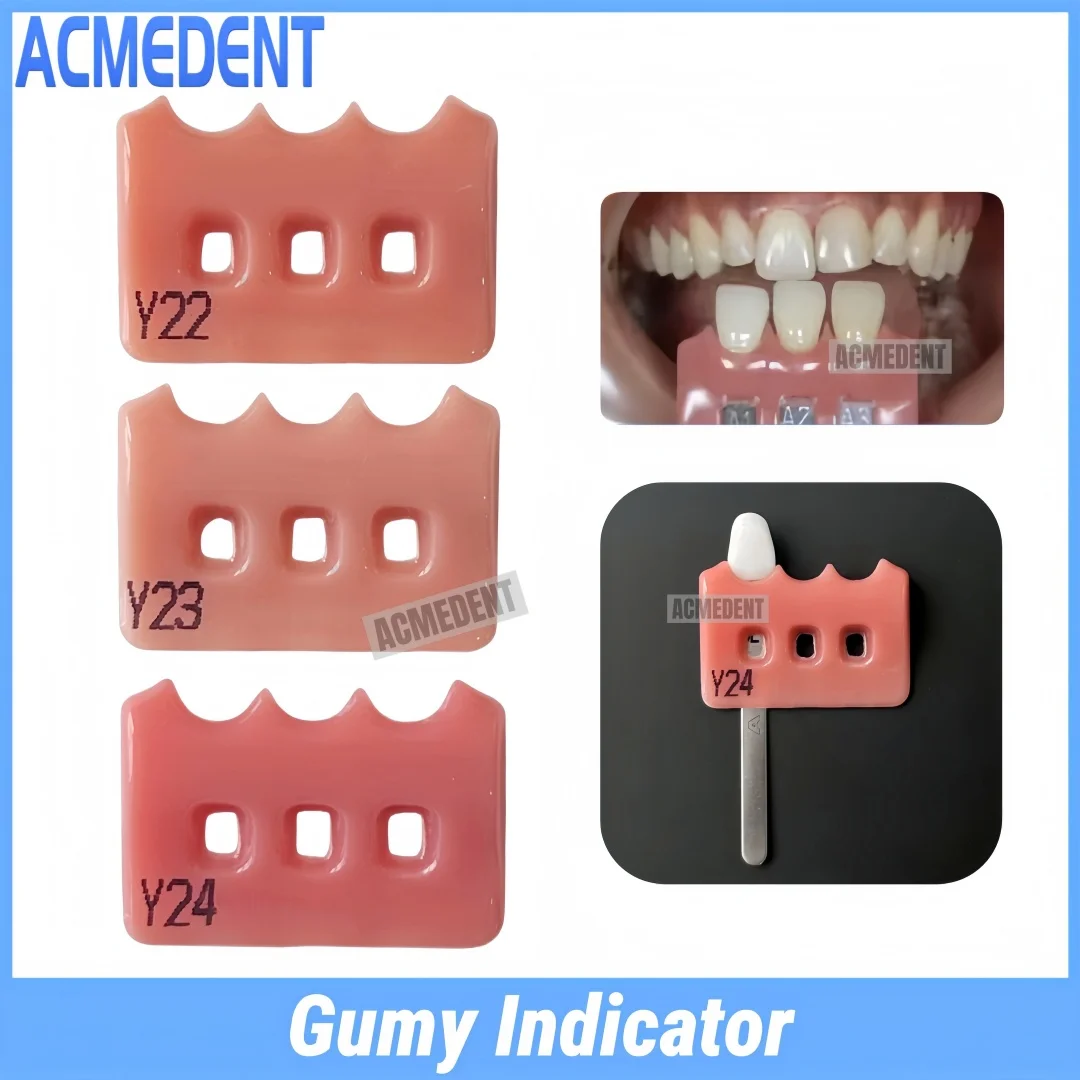 

Dental Gumy Indicator Gum Gingiva Pink Color Aesthetic Shade Guide Similar With SHOFU Tri-Color PN7040 Y22/Y23/Y24