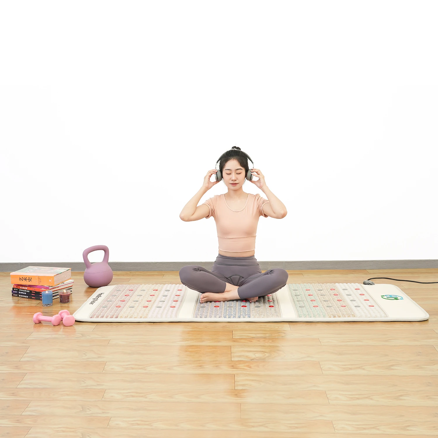 Natural Amethyst Crystal Infrared Heating Pad Negative Ion Photon Pemf Magnetic Therapy Mat Massage Mattress