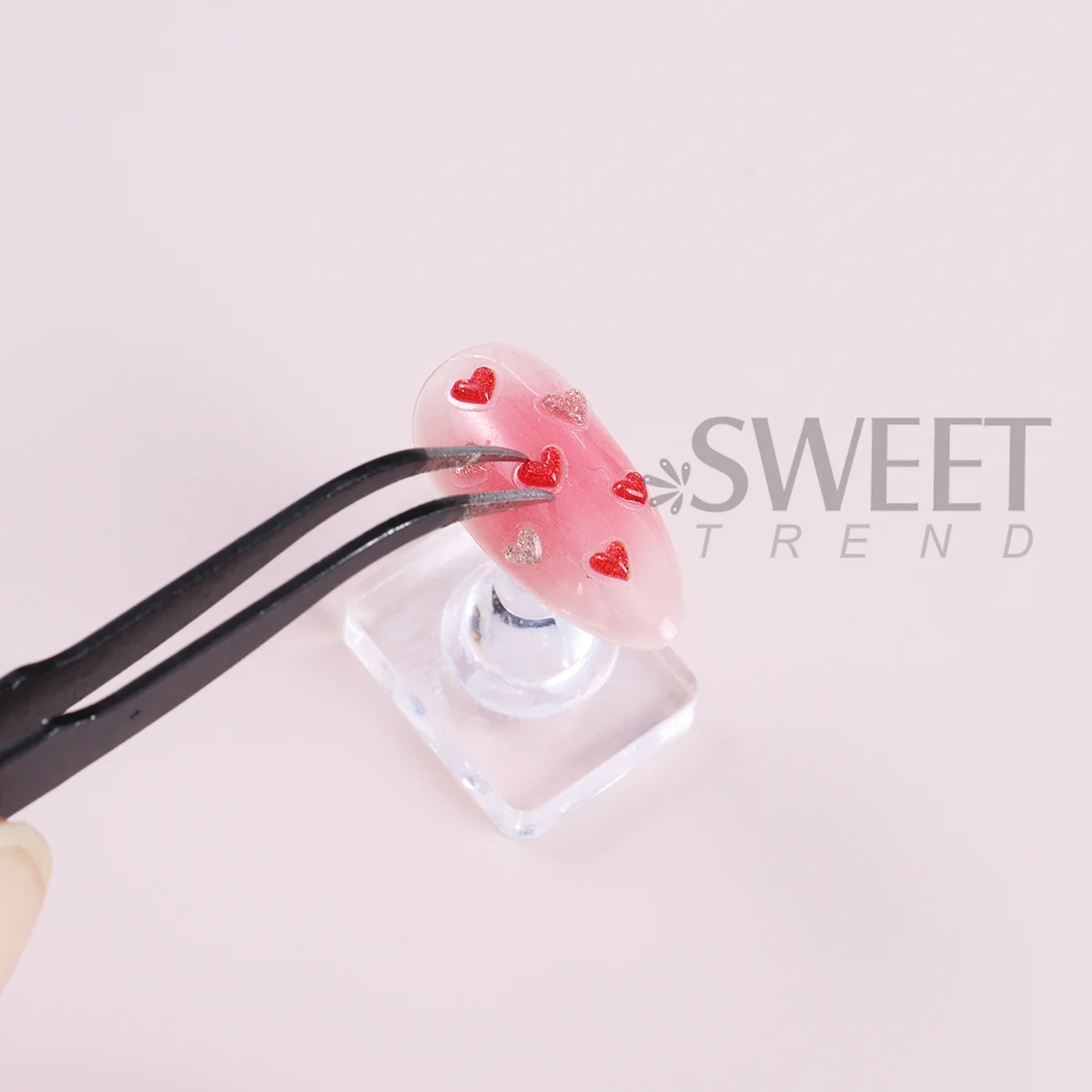 1 Juego de soporte de exhibición de uñas acrílicas, diseño transparente no magnético, pieza de ajedrez, herramienta de entrenamiento, suministros de manicura para práctica DIY