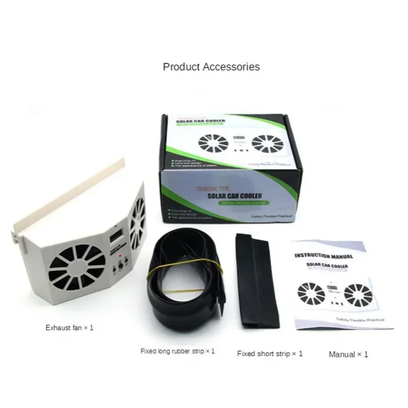 

Solar Car Ventilation Fan Dual Charging Vehicle Cooling Tool Car Smoke Exhaust Fan Vehicle Air Circulation Temperature Monitor
