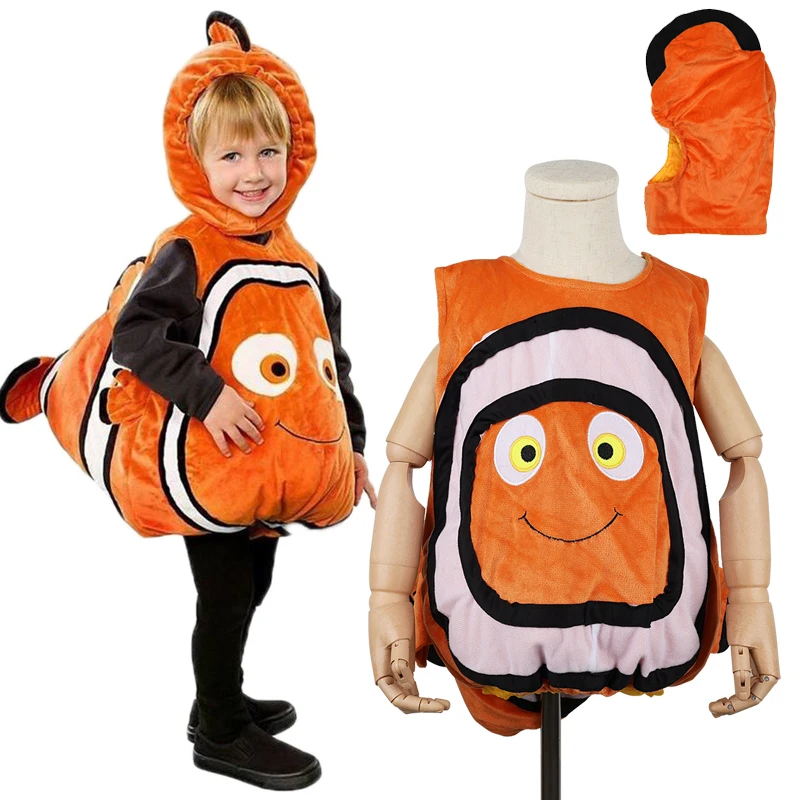 

Fish Cosplay Anime Finding Nemo Cosplay Costume Kids Clownfish Nemo Vest Jumpsuit Performance Costume Halloween Costume