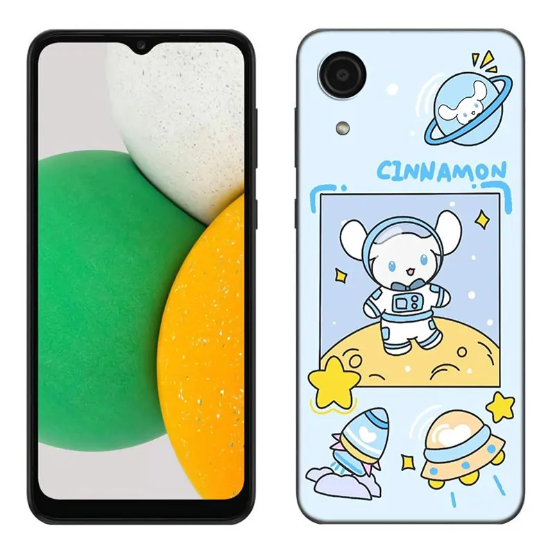 Sanrio Cinnamoroll Phone Case For Samsung Galaxy A01 A03 Core A04 E A02 A05 A10 A20 A21 A30 A50 S A6 A8 Plus A7 2018 Black Cover