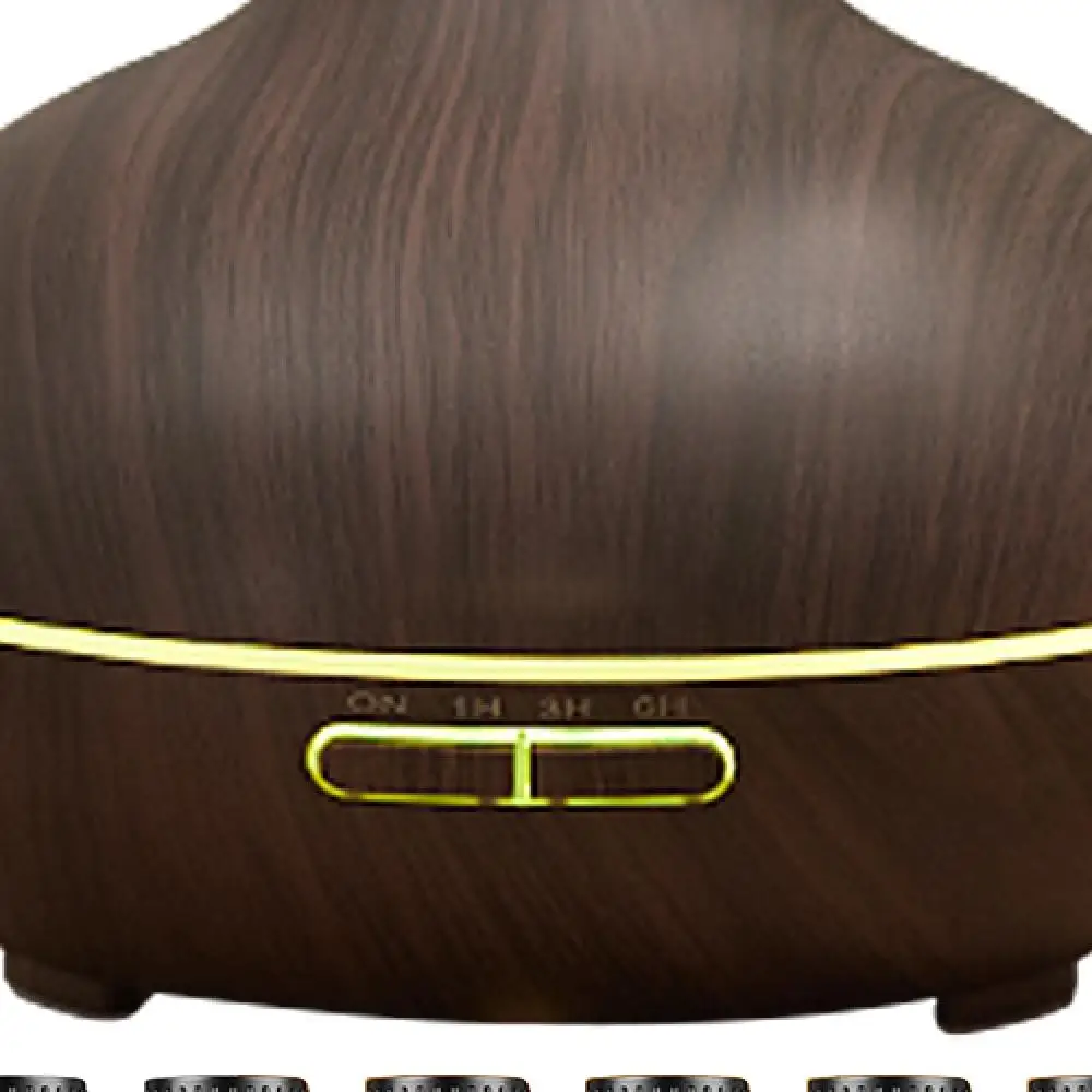 

Ультразвуковой диффузор для ароматерапии 550 мл с 6 эфирными маслами, увлажнителем прохладного тумана, 4 таймера, 7 светодиодов, автоматическим выключением, темное дерево