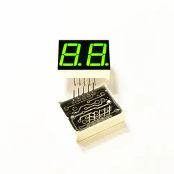 10Pcs 0.56 Inch 2 Bit Digit Greenish-yellow LED Digital Display Digitron 25*19*8MM 10Pins Digitron Common Anode Cathode KYX-5261