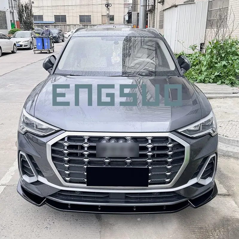 Car Front Bumper Lip Body Kit Spoiler For Audi Q3 F3 Sline 2019+ Splitter Bumper Canard Lip Splitter Accessories