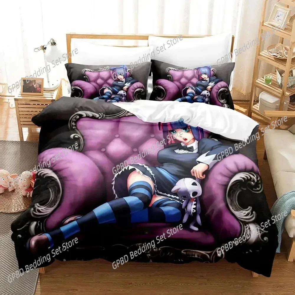Anime Panty Stocking Garterbelt Comfortable Duvet Quilt Cover Pillowcase Bedding Set Children Bedroom Decoration Home Textile