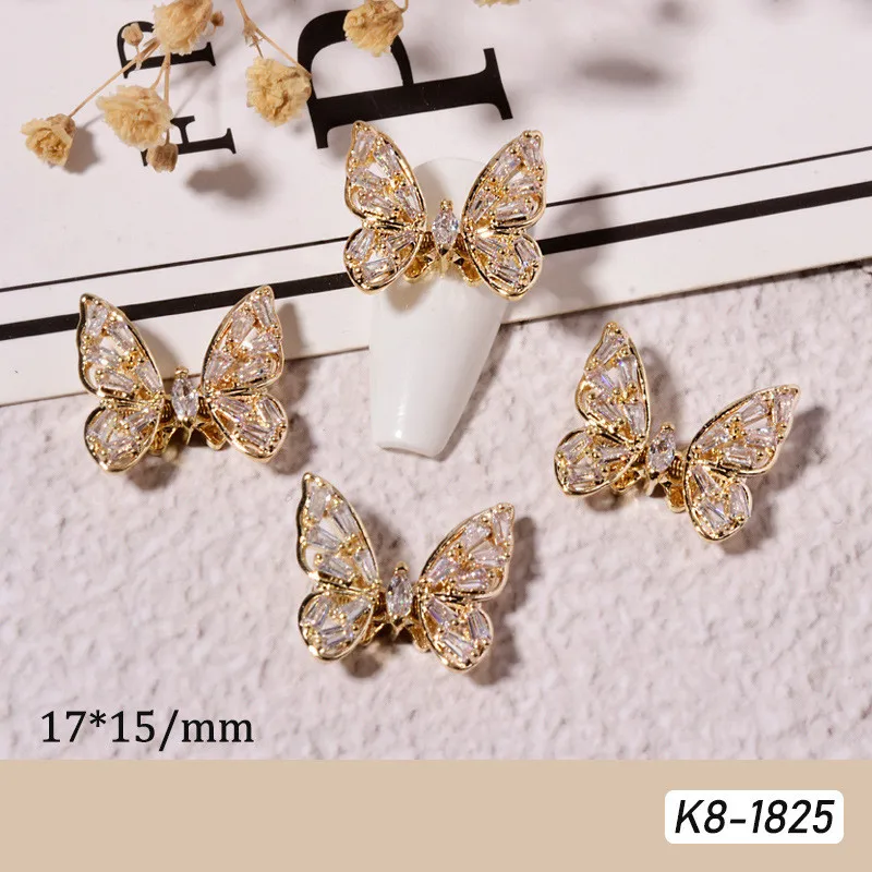 Bijoux papillon pour nail art, 1 pièce, nouveau, 3D, ornements, luxe, pendentif, design, accessoires