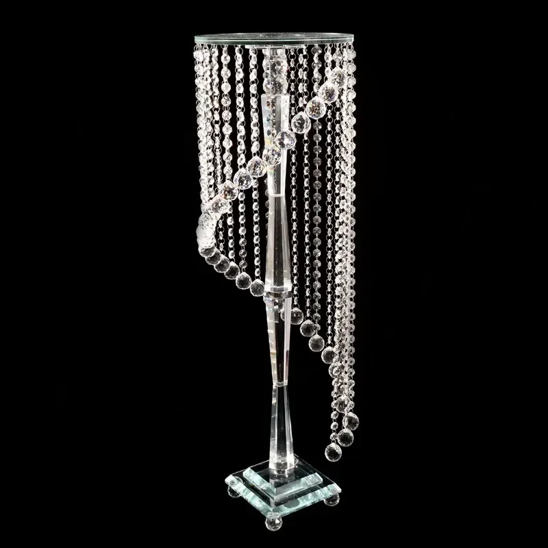 80cm Crystal Flower Stand Chandelier Wedding Table Centerpiece MH-Z0186 Elegant Tall Floral Display Rack for Event Decoration