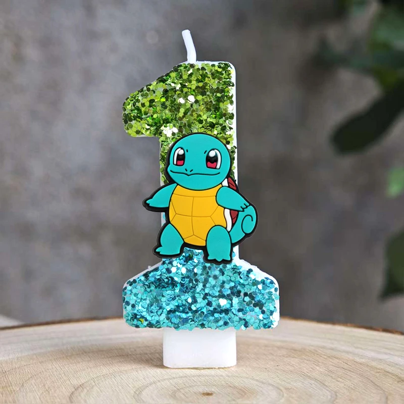 Pokemon Kaars Nummer 0-9 Voetbal Kaars Pikachu Taart Decoratie Jongen Verjaardagsfeestje voor Kinderen Baby Douche Decor Gift