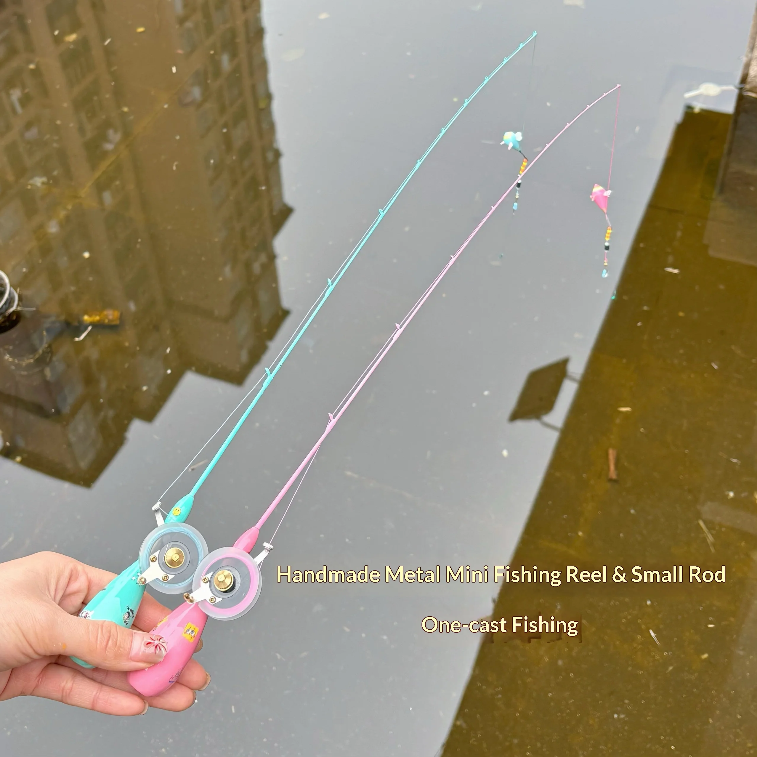 

Mini Micro Fishing Rod Set Handmade Ultra-Light Short Section Stream Rod Small Fish Kids Portable Fishing Kit