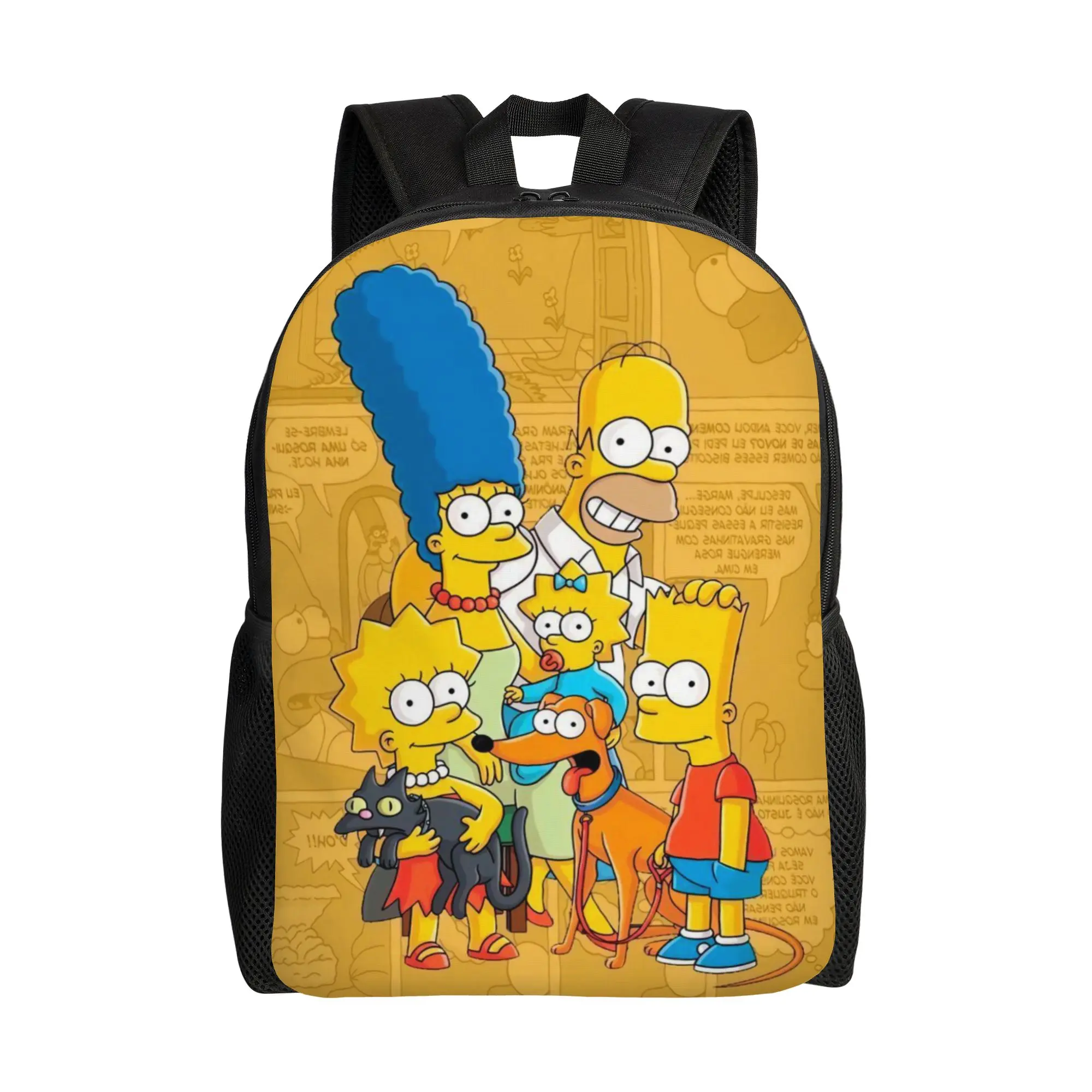 

The Simpsons Book Pack Back to school season Yellow Anime Characters Fashionable Backpack