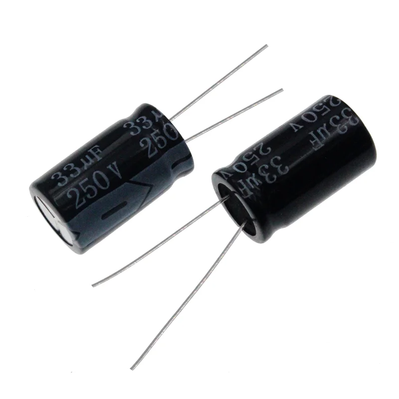 10pcs 33uF 250V 33MFD 250WV 10*20mm Aluminum Electrolytic Capacitor Radial 33uf250v 250v33uf 33mf250v 250v33mf