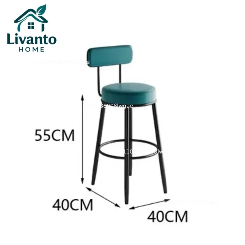 

Outdoor Minimalistic Make Up Leather Bar High Chair Office Bench Taburete Cocina Alto Furniture Counter Commercial Bar Chair