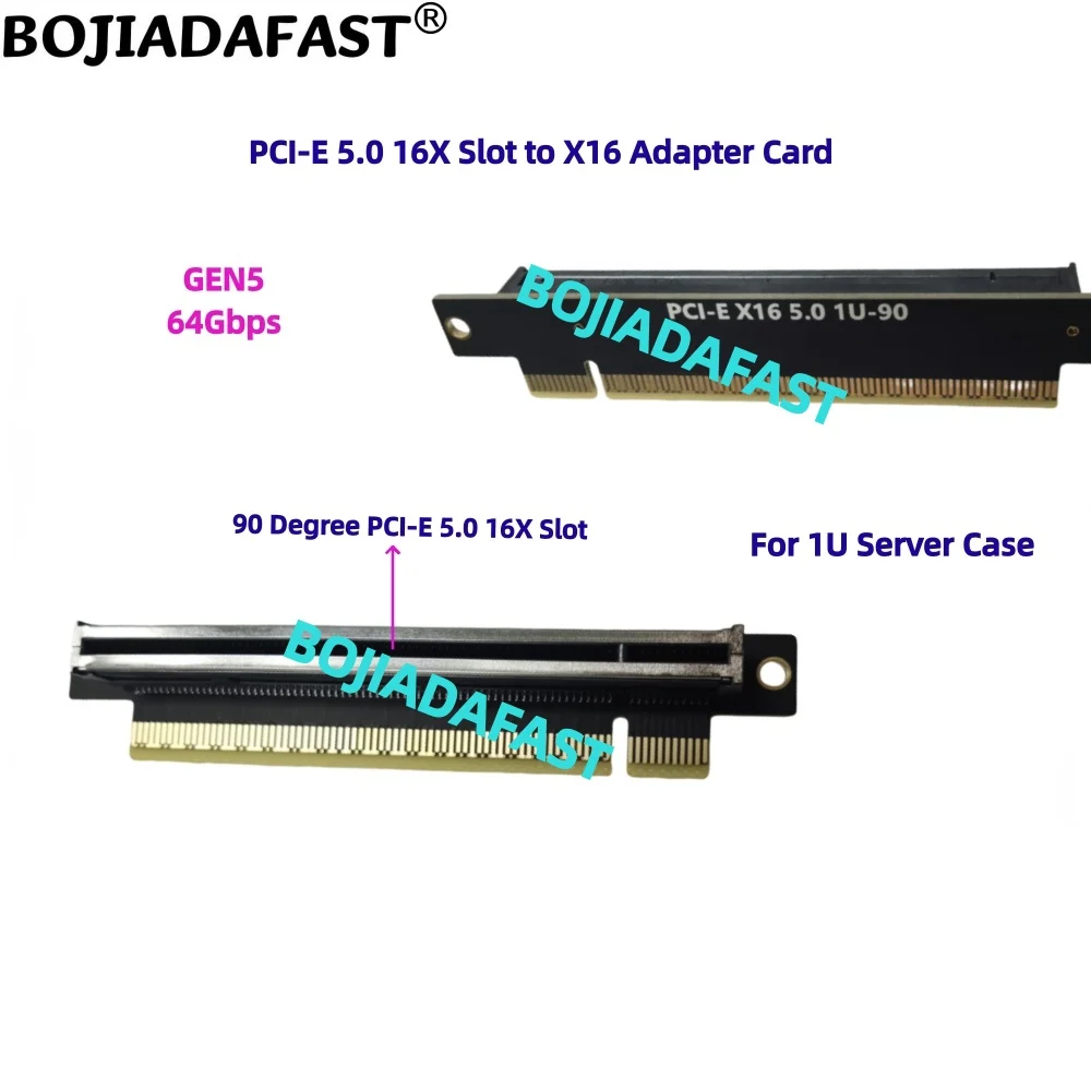 90 Degree PCI-E 5.0 16X Slot to PCIe X16 Adapter Converter Card For 1U Server Computer Case