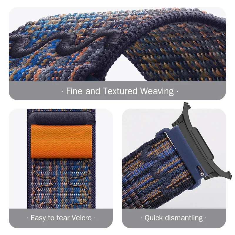 삼성 갤럭시 시계 7 울트라 47mm 땋은 밴드 팔찌 갤럭시 7 울트라 퀵 커넥터 시계 밴드에 대한 나일론 솔로 루프 스트랩