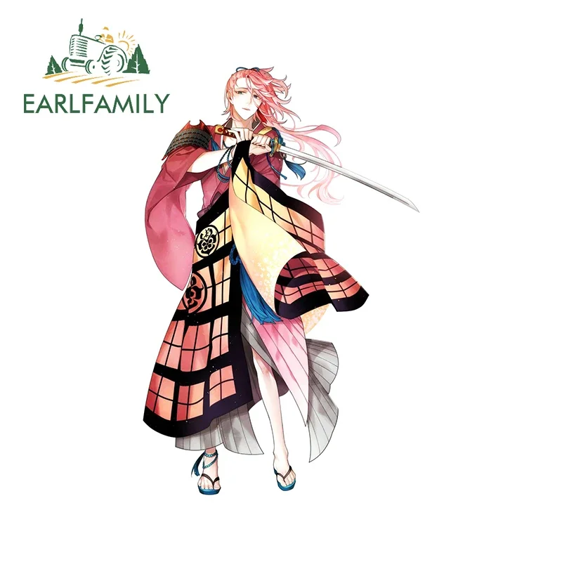 EARLFAMILY Touken Ranbu Warrior Game Car Decor Waterproof Sunscreen Air Conditioner Rearview Mirror Vehicle Car Stickers Decal