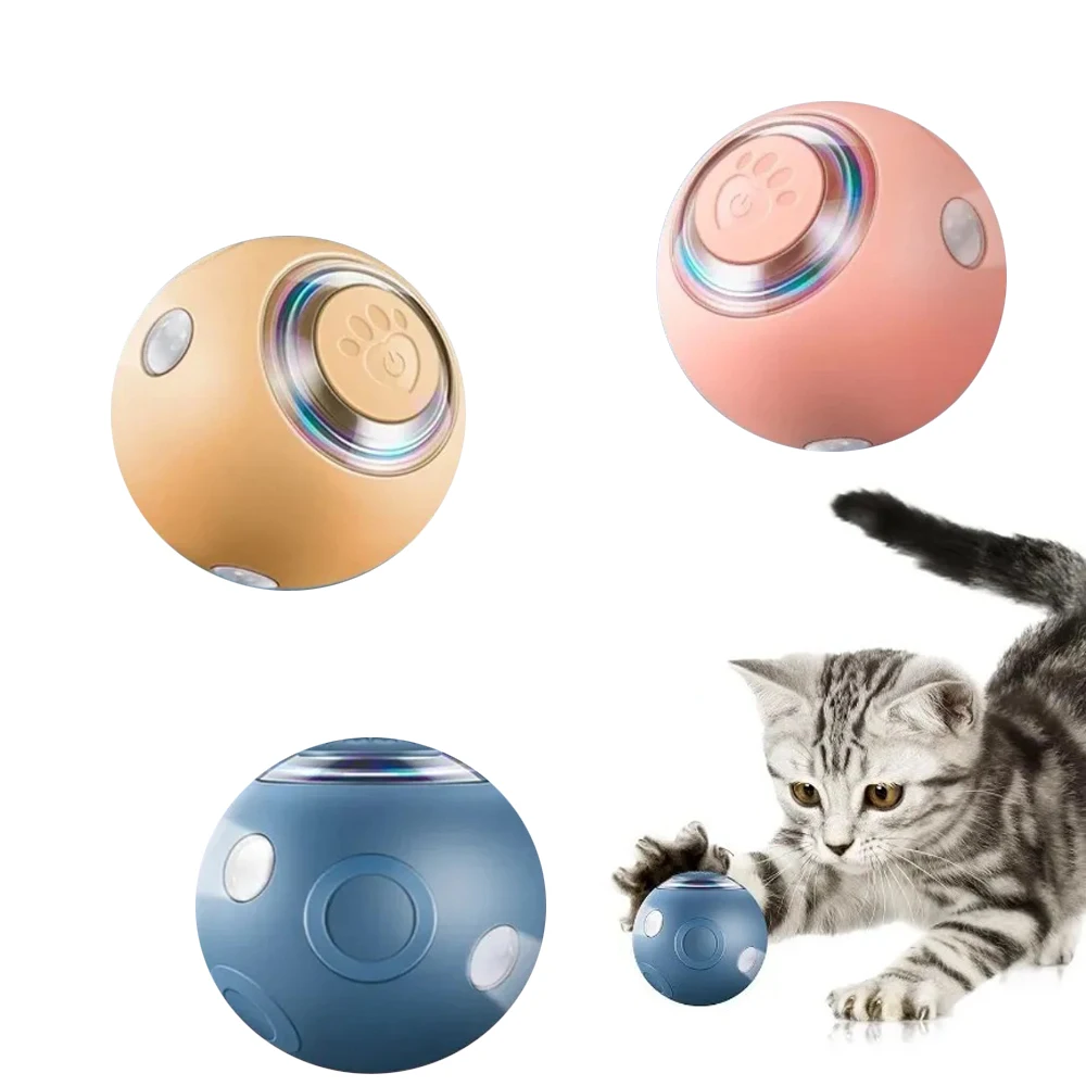 Automatisches Rollendes Smart-Katzenspielzeug Elektrischer Katzenball Interaktives Spielzeug für Kätzchen für Indoor-Spiele Katzentraining Selbstbewegend