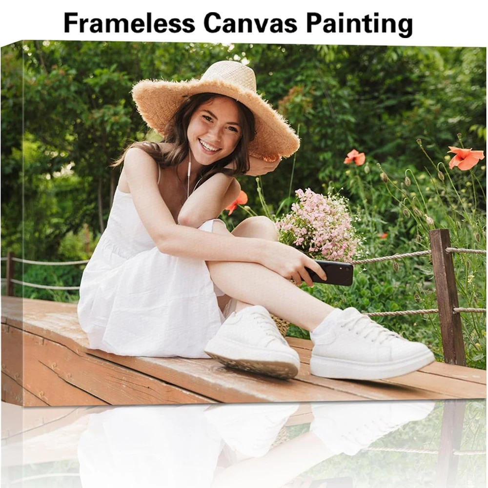 1pc Frameless Personalize Custom Photo portrait Canvas Art Painting Picture For Room Decoration Home Decors With You