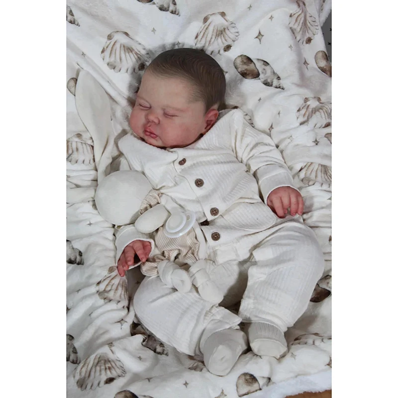 60CM Lifelike Pickle in Soft Cloth Body Reborn Toddler Hand Painted Hair Cuddly Baby Boy Doll Baby