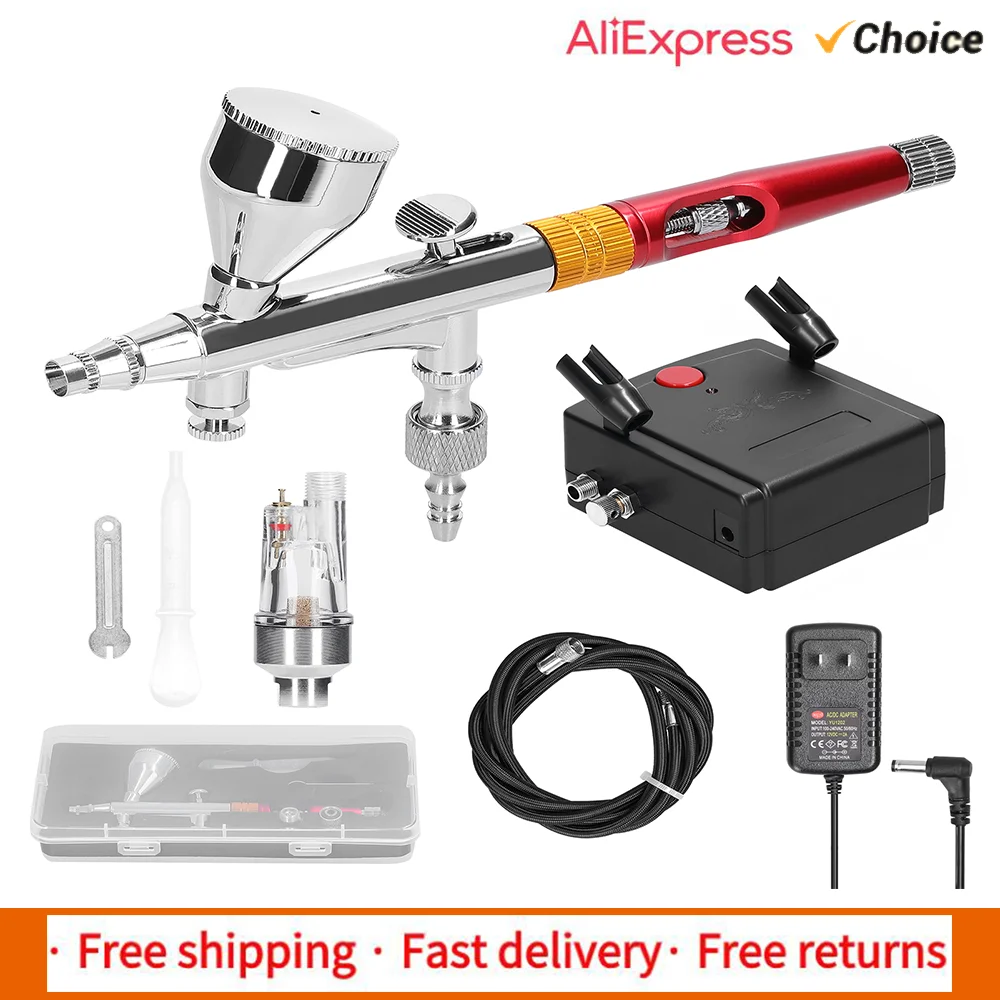 Multi-purpose Professional 0.3mm Airbrush Air Compressor Kit 20-35PSI Airbrush Pen Air Pump for Model Making DIY Art Painting