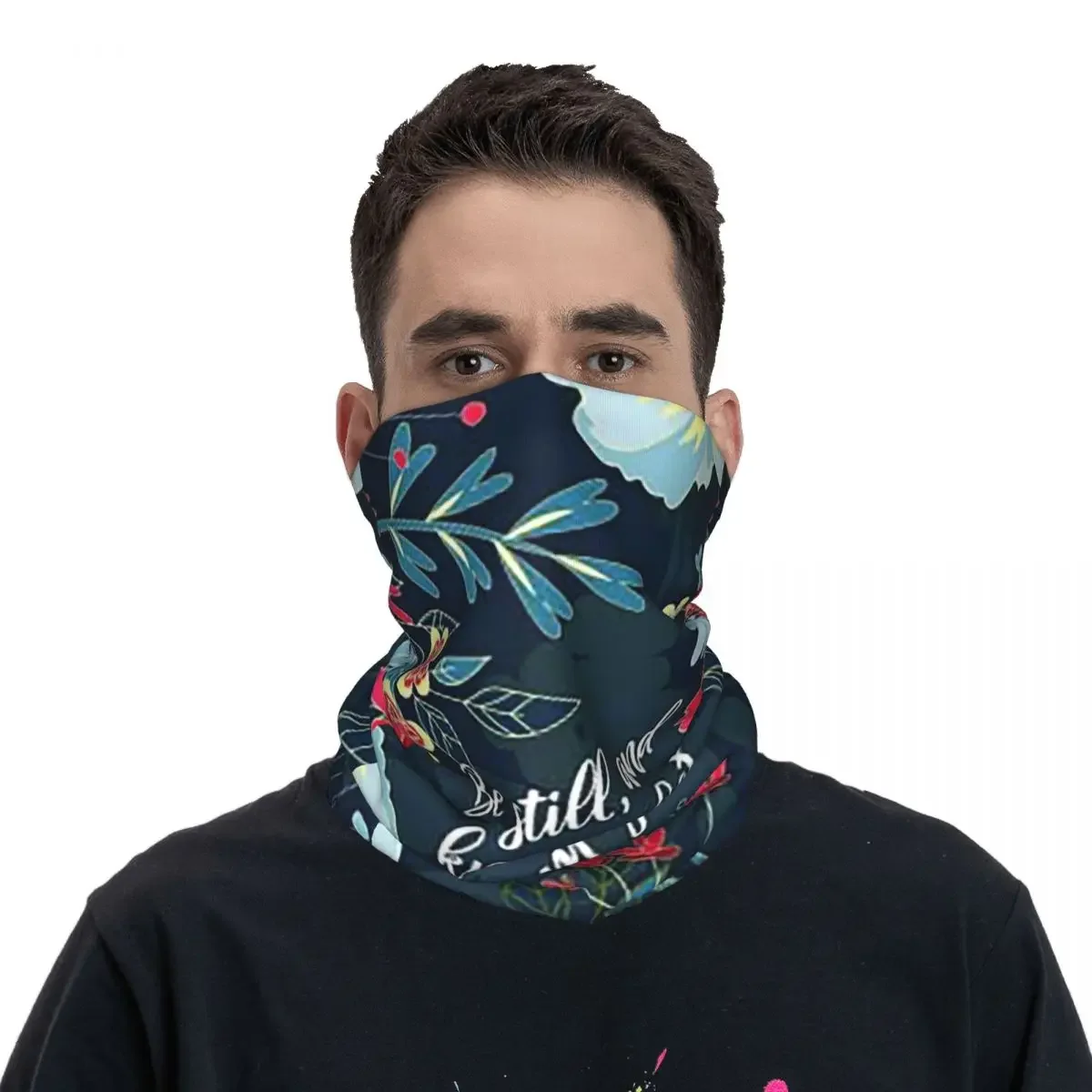 Be Still, And Know That I Am God. Psalm ,Bible Verse Bandana Neck Gaiter Printed Wrap Scarf Multi-use Balaclava Hiking Fishing