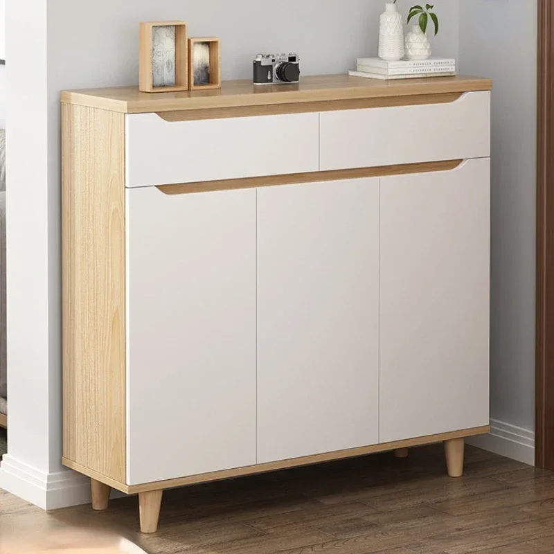 

Shoe Cabinet Entrance Cabinet Home Doorway Simple Modern Solid Wood Leg Large Capacity Balcony Storage Locker