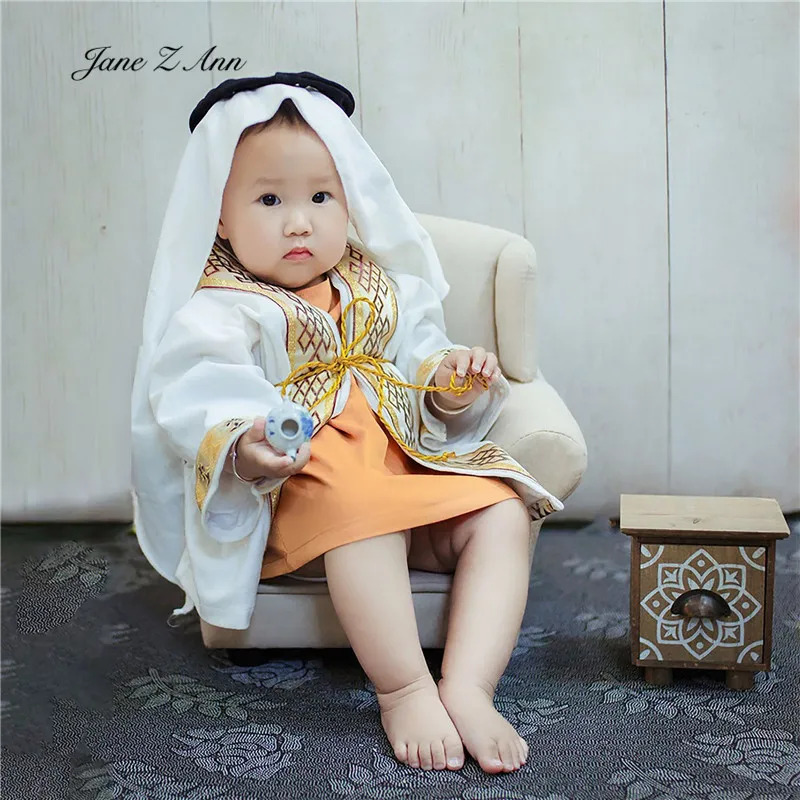 New arrival photo studio shooting outfits for baby children Arab clothing kerchief+robe+clothes 3 month /1 year