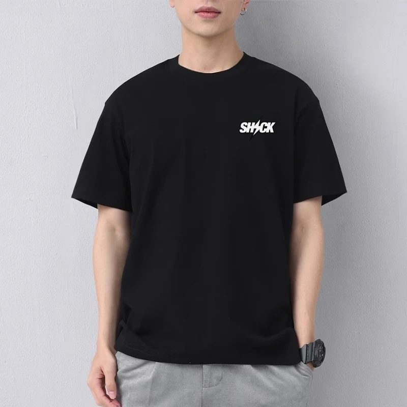 Summer Men's Simple White T-shirt 100% Cotton Breathable Solid Color T-shirt Modern Men's Wear Daily Casual Tops S-5XL