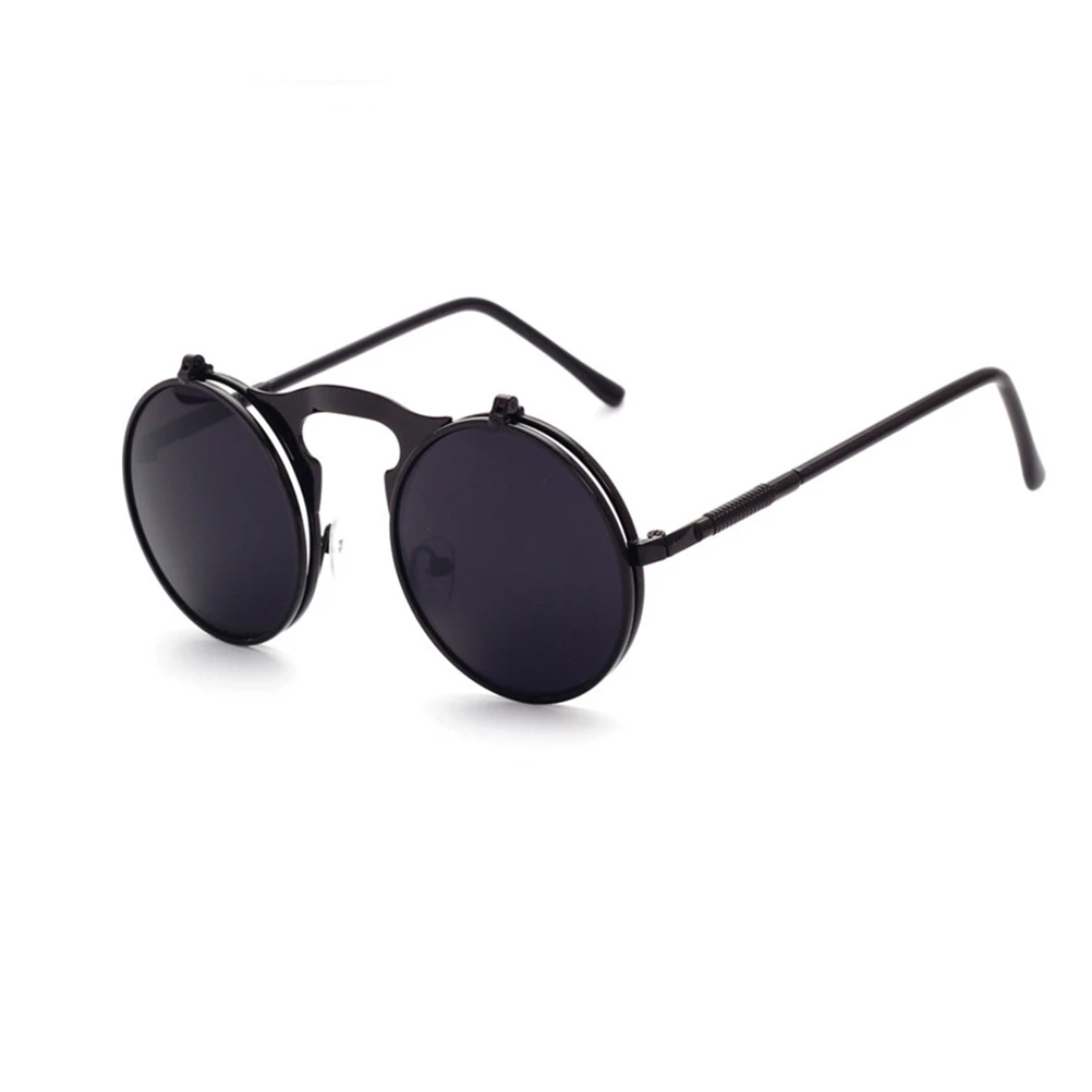 

Vintage Round Metal Sunglasses Fashion Polarized Mirror Coating Up Foldable Classic Anti Shedding Outdoor Cool Retro Style
