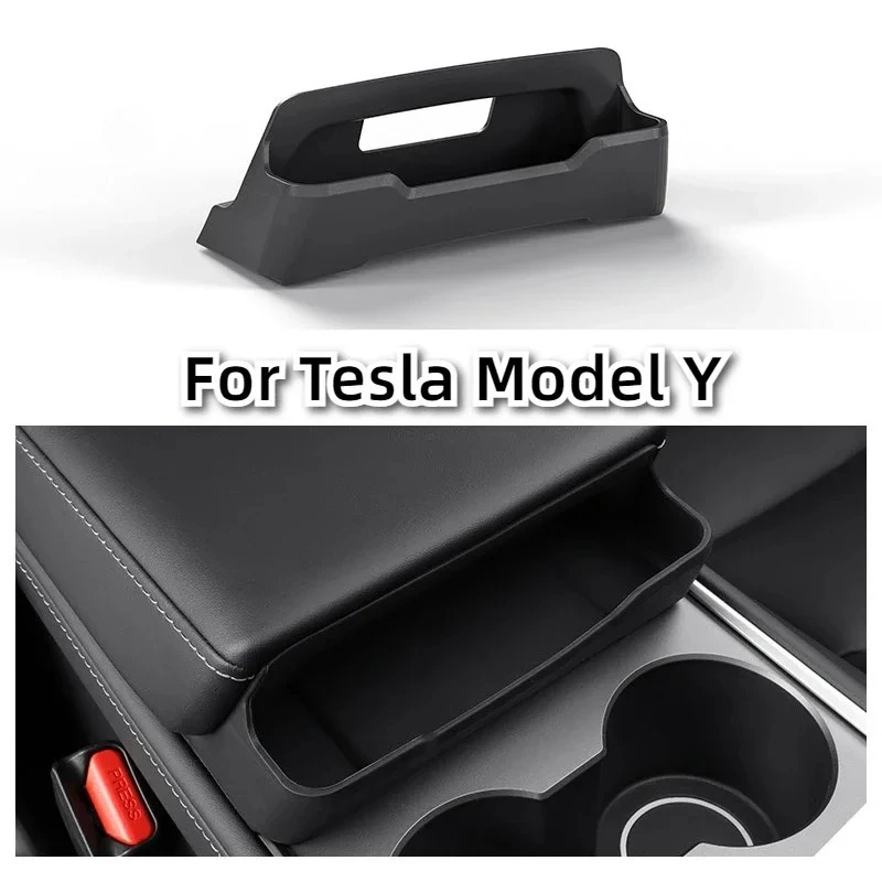 Brillenetui-Ablage für Tesla Model Y Mittelkonsole Armlehne Sonnenbrillen Karten Schlüssel Aufbewahrungsorganizer Silikon Innenraum-Zubehör