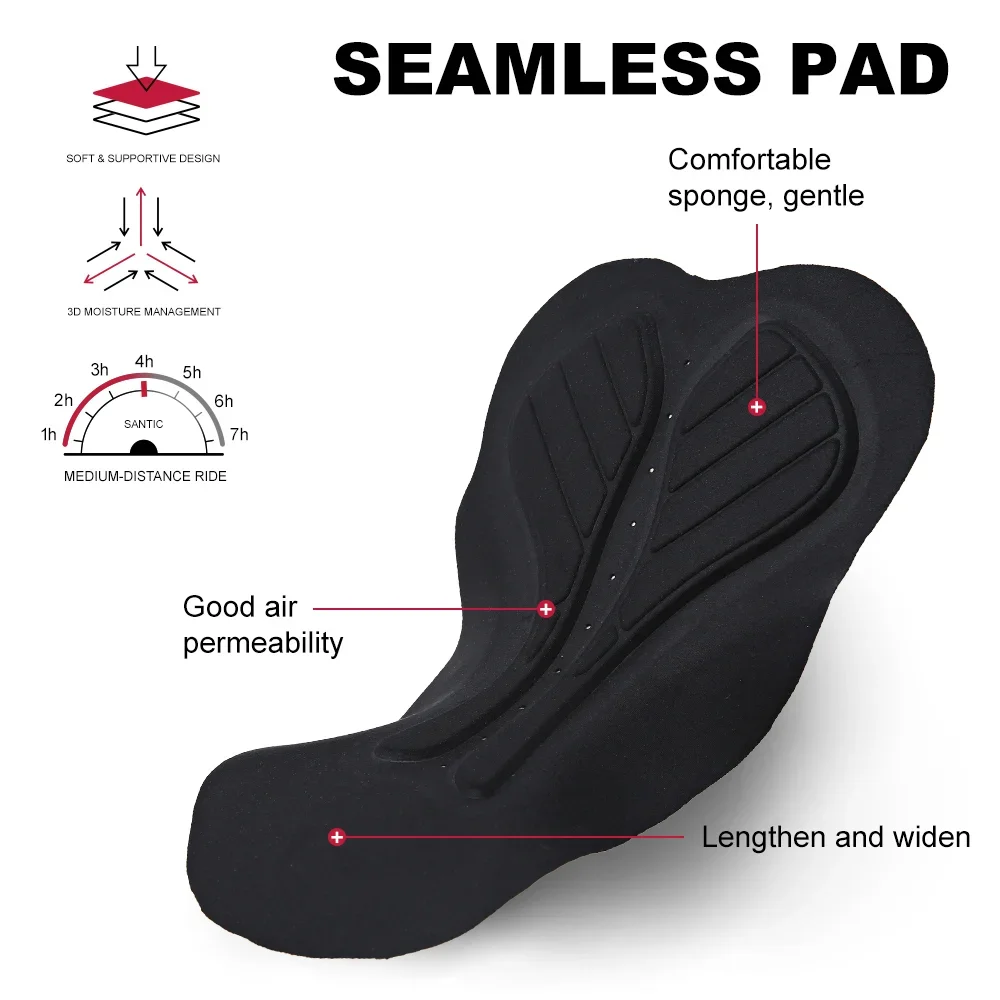 Santic Men's Cycling Shorts Outdoor Summer 3D Sponge Cushion Shorts Breathable Lightweight High Elasticity MTB Road Sports Pants