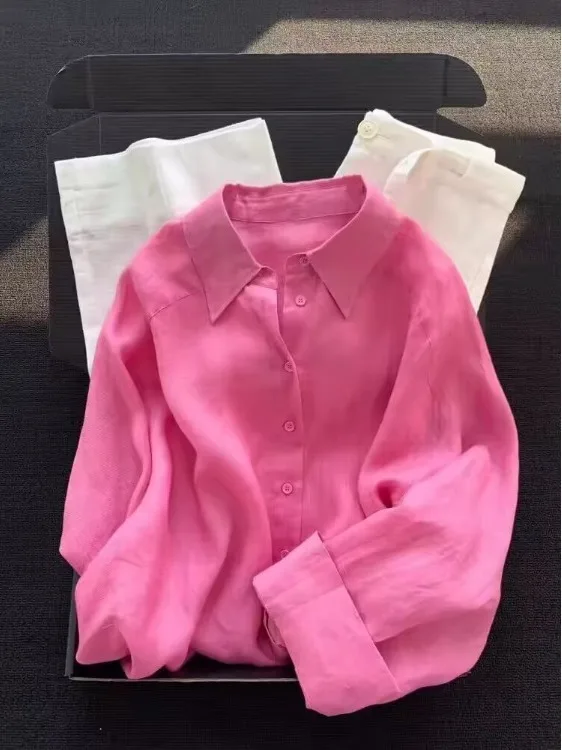 Loose Casual Women's Shirt Autumn High-End Feelings Unique Beautiful Top Notch Quality Fashionable Long Sleeve Blouse