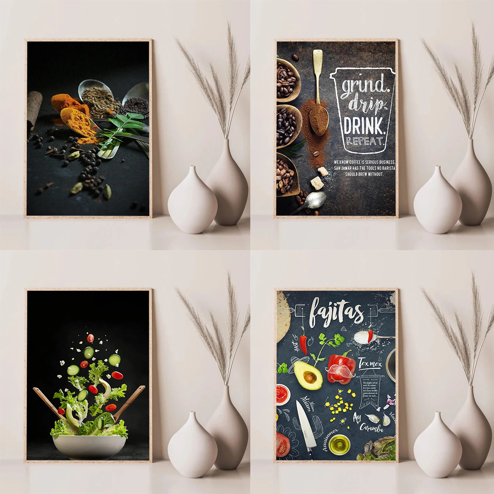 

Modern Cooking Spices Kitchen Utensils Poster Posters for Wall Art Home Decorations Decoration Decorative Paintings Print Canvas