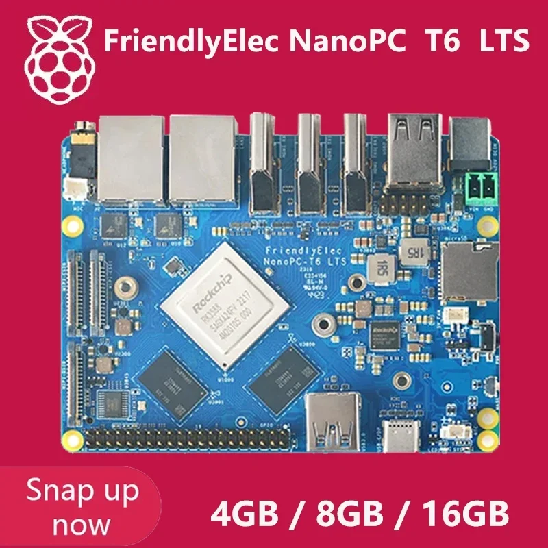 FriendlyElec NanoPC T6 LTS Dev board Rockchip RK3588 Demo Board Cortex A76 6TOPs 16GB 256GB dual 2.5G port HDMI IN NVME