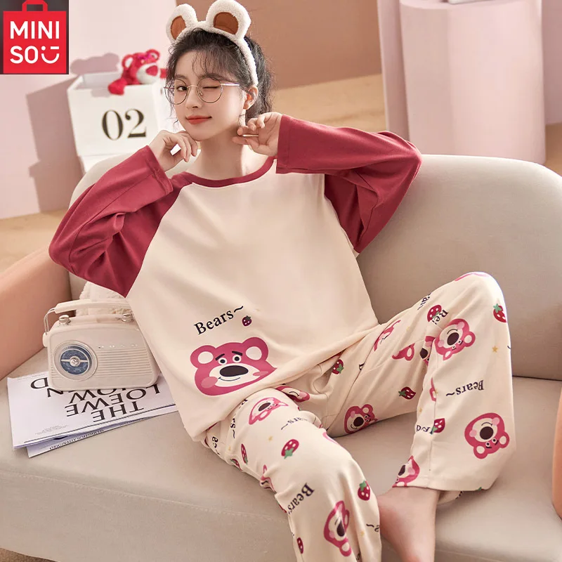 

Милая повседневная домашняя одежда MINISO с длинными рукавами, которую можно носить на улице