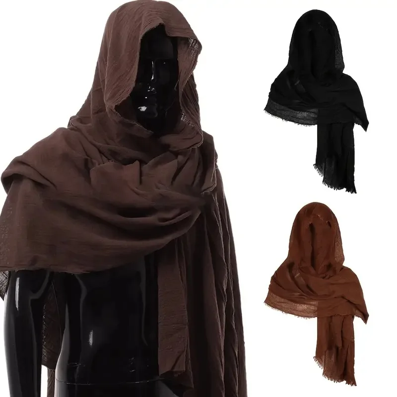 

Renaissance Cosplay Hooded Cape - Convertible Headscarf to Hat & Shawl for Halloween