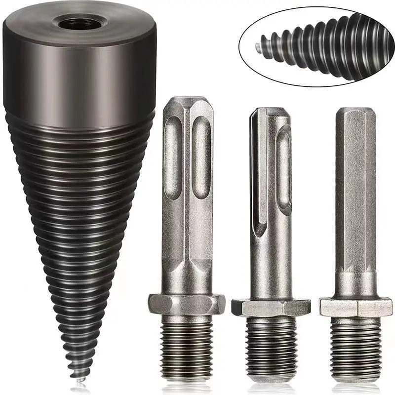 32/42/50mm Wood Drill Bit Twist Firewood Splitting Drill Bit Wood Splitter Screw Cones Bit Square Round Drill Bits For Wood