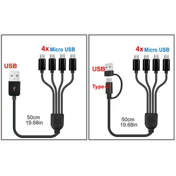 短線 5V USB AC 轉 Type-C 多功能充電線 4 合 1 Micro USB 分線器轉接器線 4 埠 USB-C PD 分線器線 9 最佳銷售 USB-C 分線器線纜 - №3