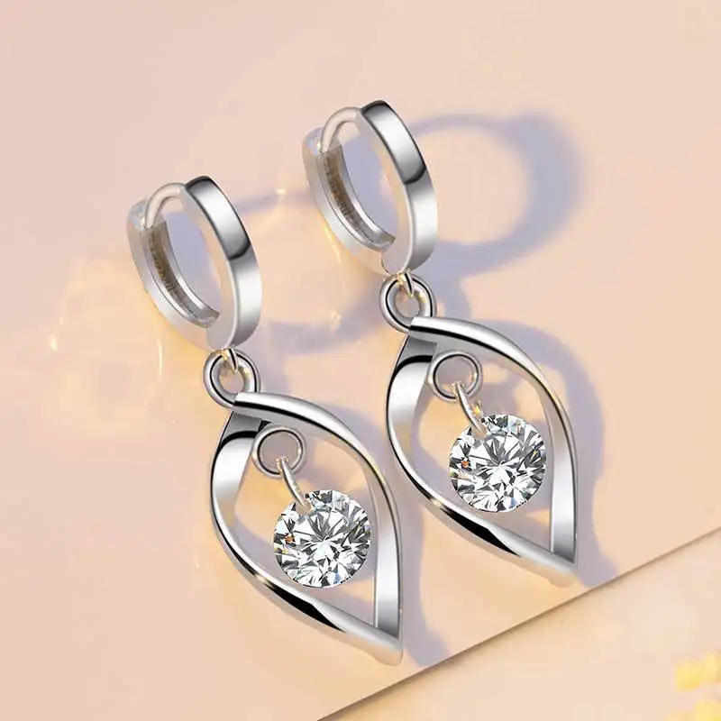 

Витые серьги-кольца с муассанитом цвета D для женщин, сверкающие лабораторные бриллианты, стерлинговое серебро 925 пробы, свадебные украшения Huggies Aretes