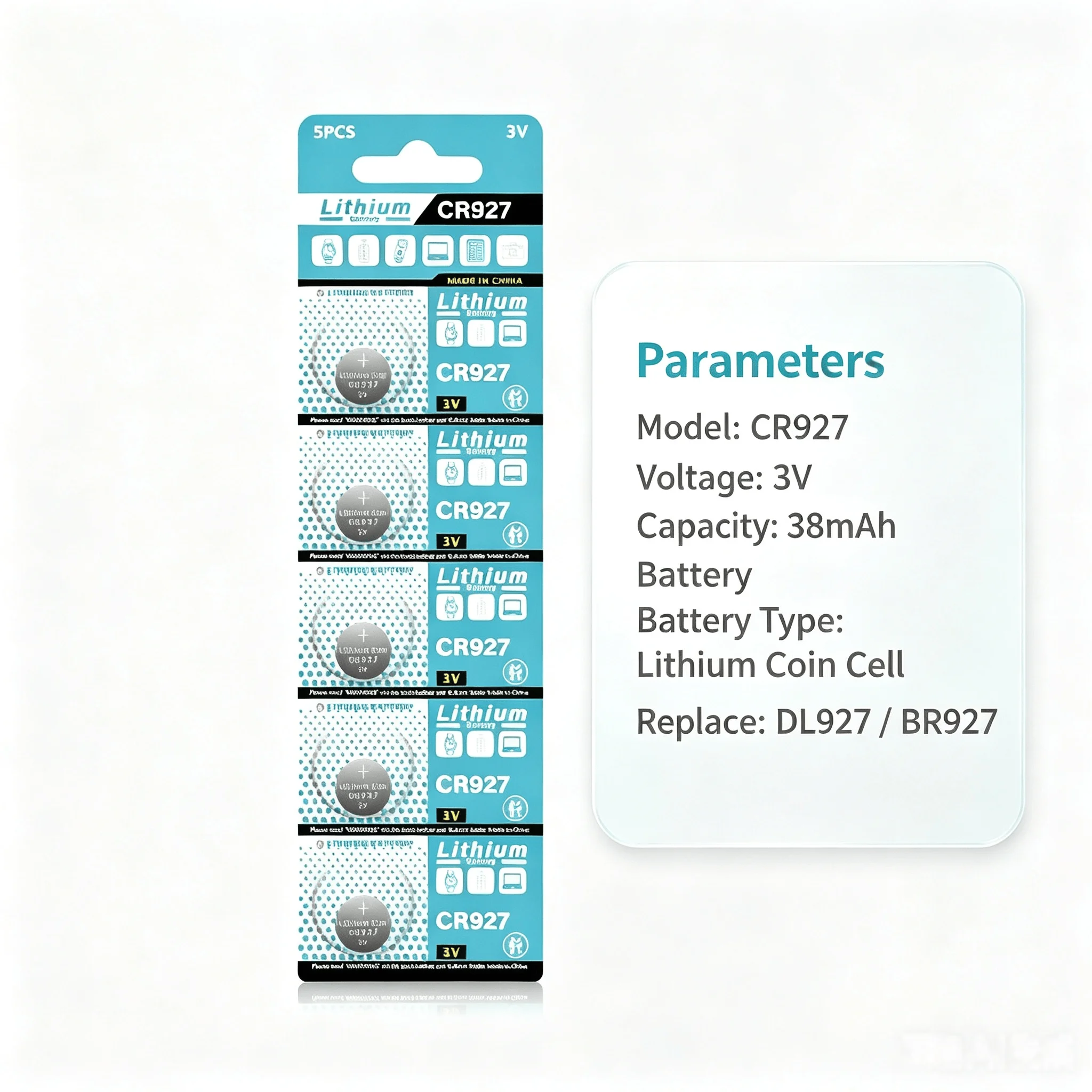 NEW 5‑60PCS 3V CR927 DL927 BR927 38mAh 3V Lithium Coin Cell For Remote Control Toy Clock Watch Mouse Long‑Lasting
