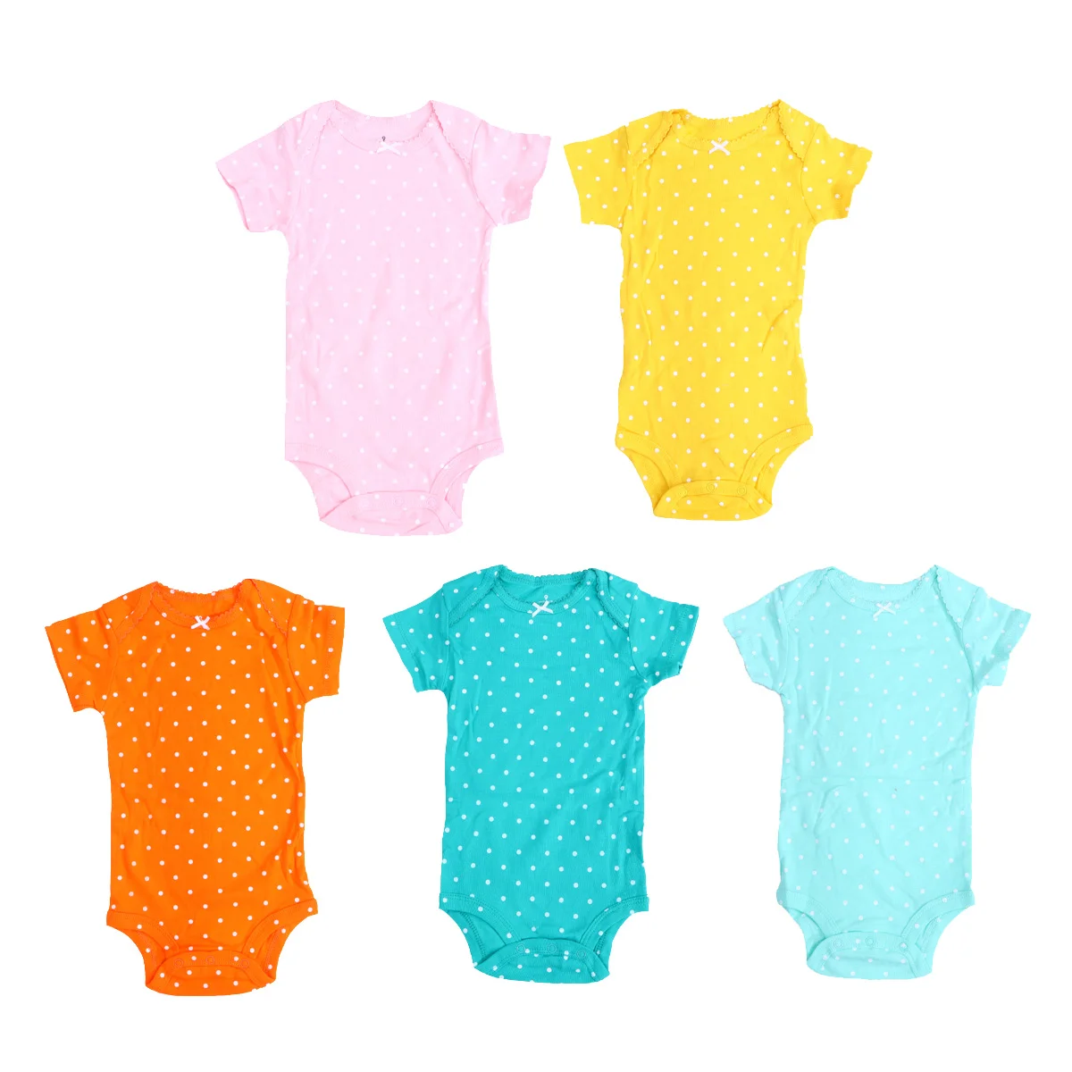 

5pcs in 1 Set Printing Baby Rompers Cotton Infant Pajamas Summer Short Sleeve Jumpsuit Assorted Color Bodysuits