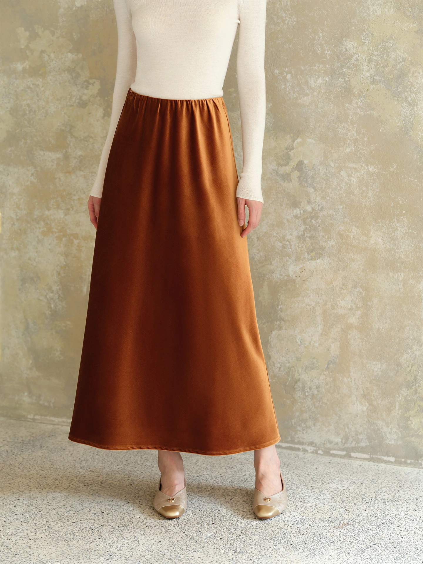 

Бархатная юбка, женская осенне-зимняя коричневая длинная юбка трапециевидной формы, повседневная юбка Hanfu в китайском стиле в стиле ретро