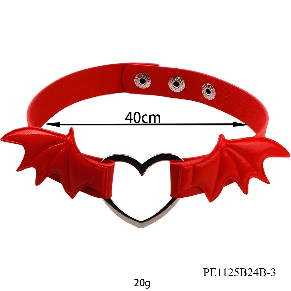 PESENAR Dieser rote Halsband verfügt über Teufelsflügel und eine herzförmige Mitte, das sowohl neugierig als auch süß ist. Perfekt für den Valentinstag