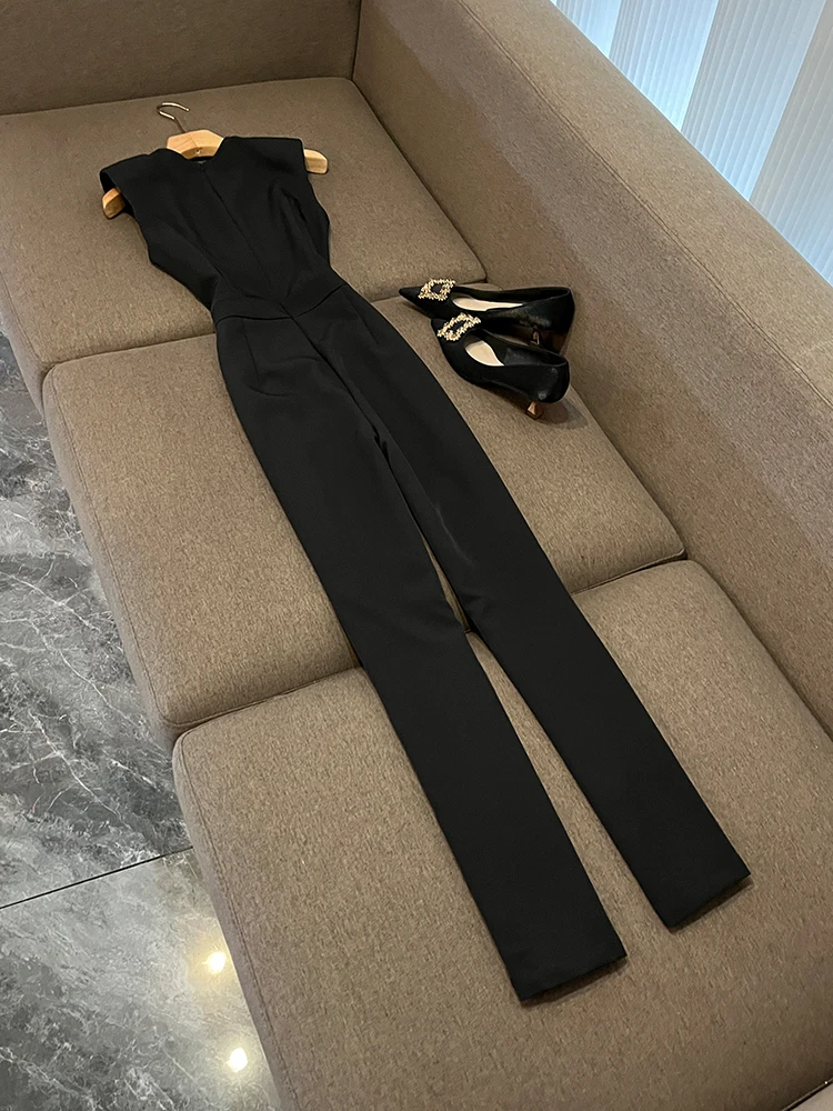 

Ele Slim Fit V-Ne Svel Широкие брюки Bla-Piece Осенняя новая модная женская одежда Длинные брюки с высокой талией