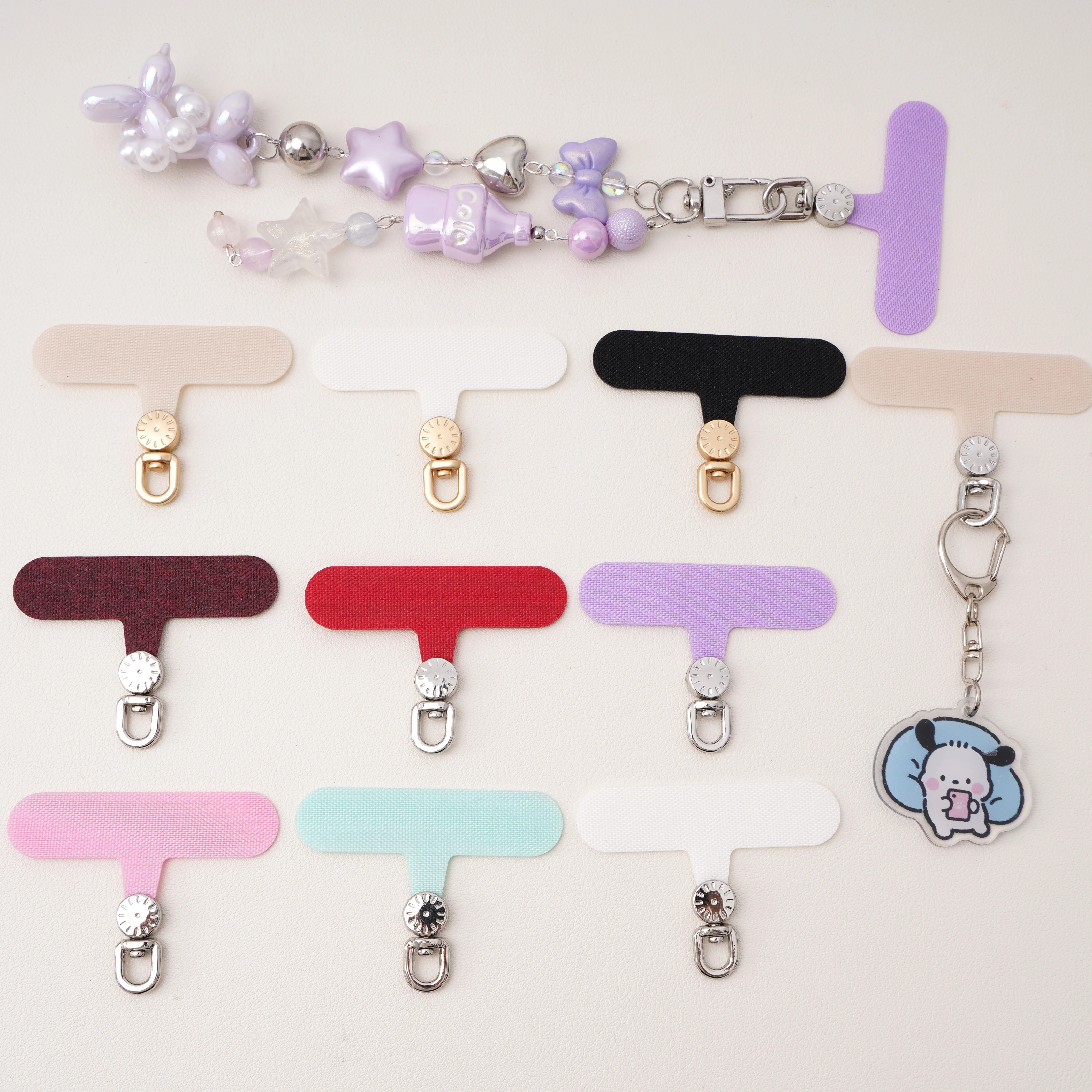 1PCS 360 ° Rotation Metal Head Mobile Phone Strap Clip Patch Firm Phone Lanyard Anti loss Nylon Gasket Phone Case Connect Card