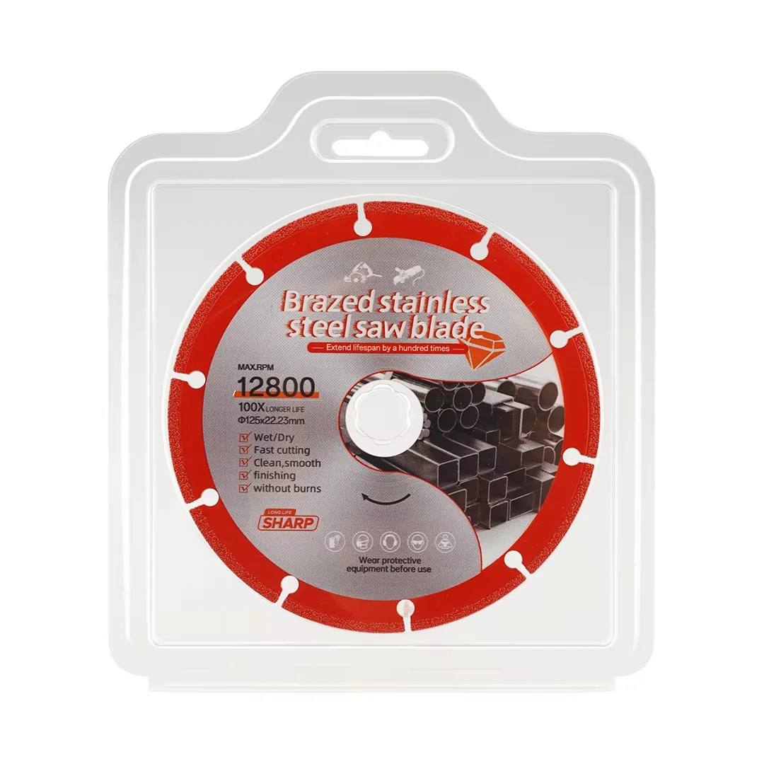 105/115/125mm Brazed Diamond Saw Blade for Stainless Steel Metal, Wet Dry Cutting Disc, Smooth Cut Angle Grinder Blade