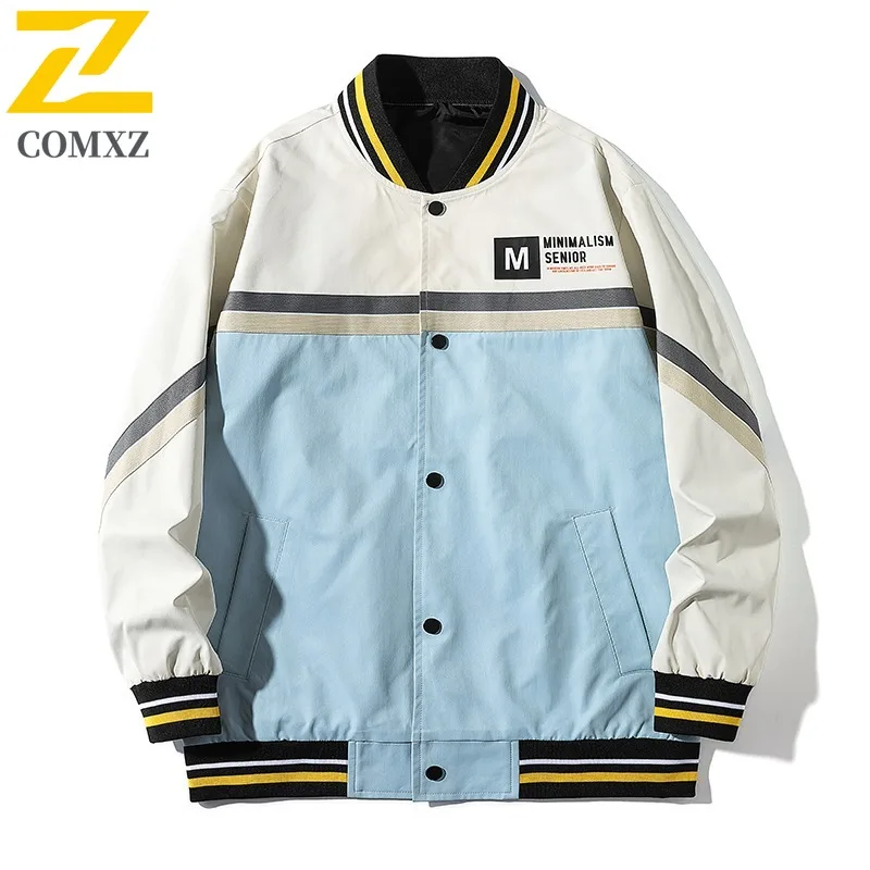 

COMXZ 2025 Men Baseball Jacket Quality Spring Autumn Fashion Slim Fit Casual Coat Trendy Outerwear Street Style
