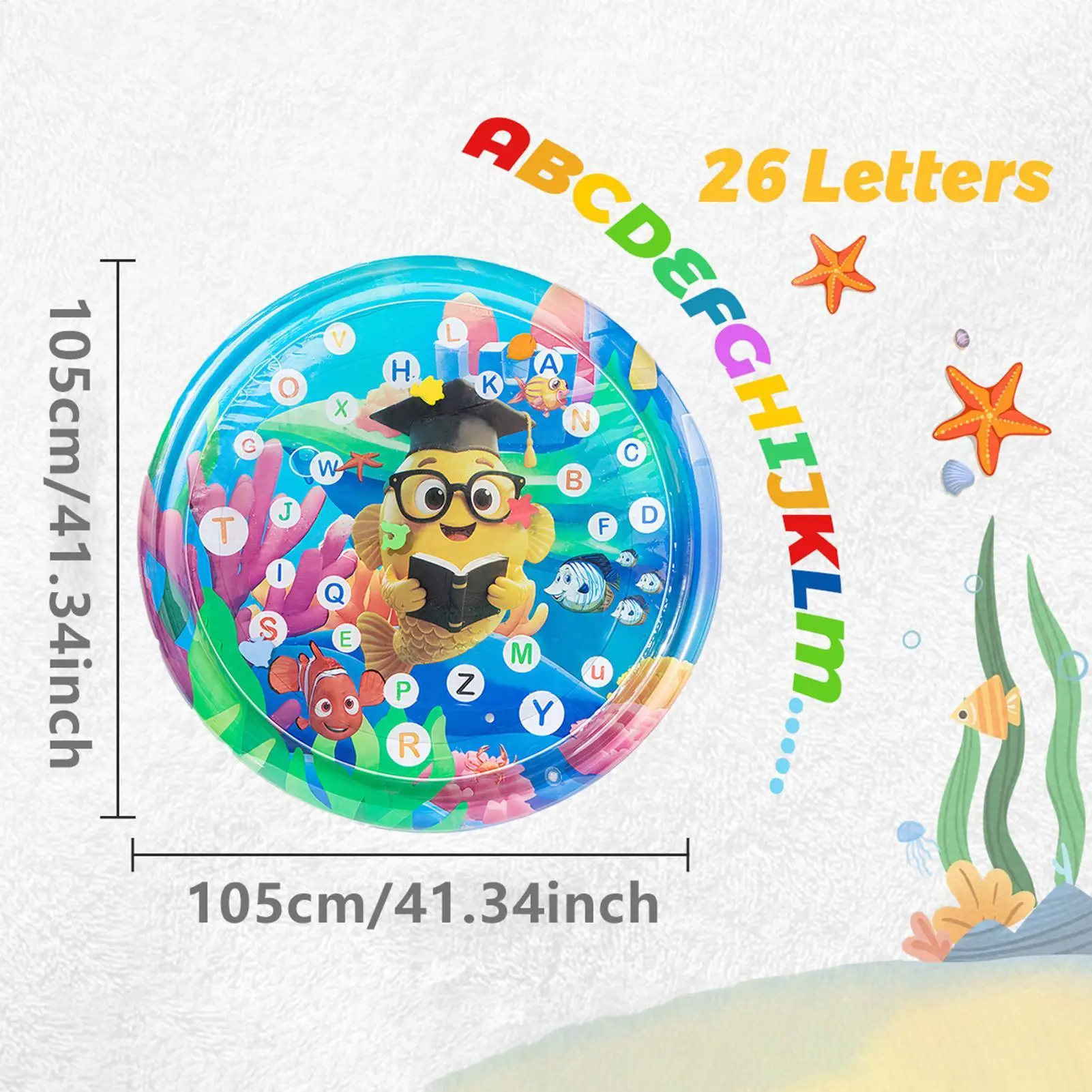 105 ซม.เด็กเล่นเสื่อน้ํา PVC เด็กวัยหัดเดินสนุกกิจกรรม Inflatbale Pad เด็กเล่นน้ําเบาะ Early การศึกษา Sensory ของเล่น