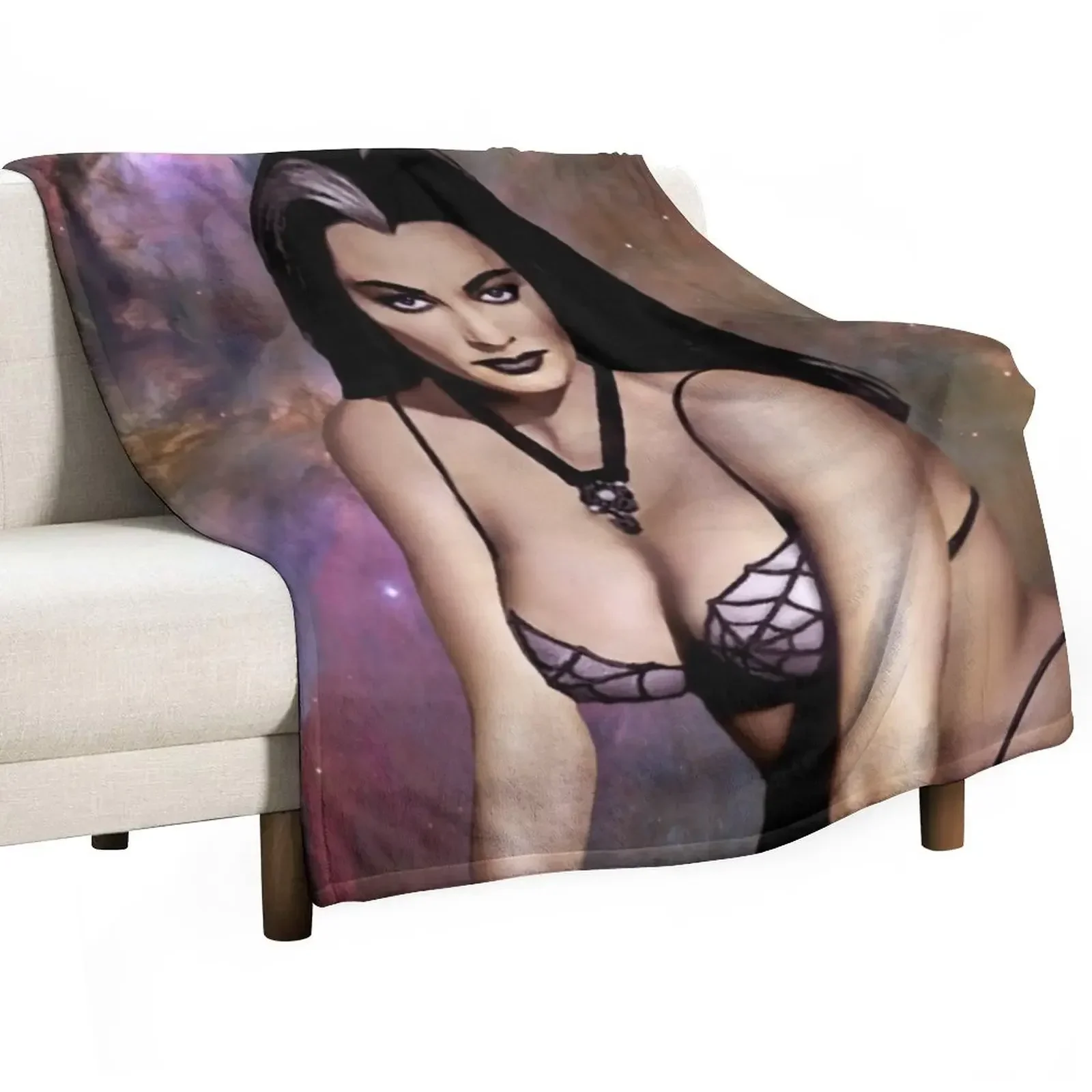 Yvonne De Carlo as Lily Munster Throw Blanket valentine gift ideas Luxury Designer Blankets