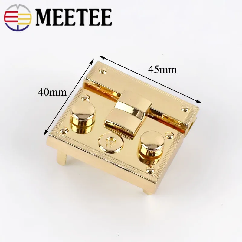 2/5Pcs Meetee Metal Bag Snap Lock Handbag Clasps Closure Buckle DIY Purse Twist Turn Locks Bags Accessories Replacement Buckles